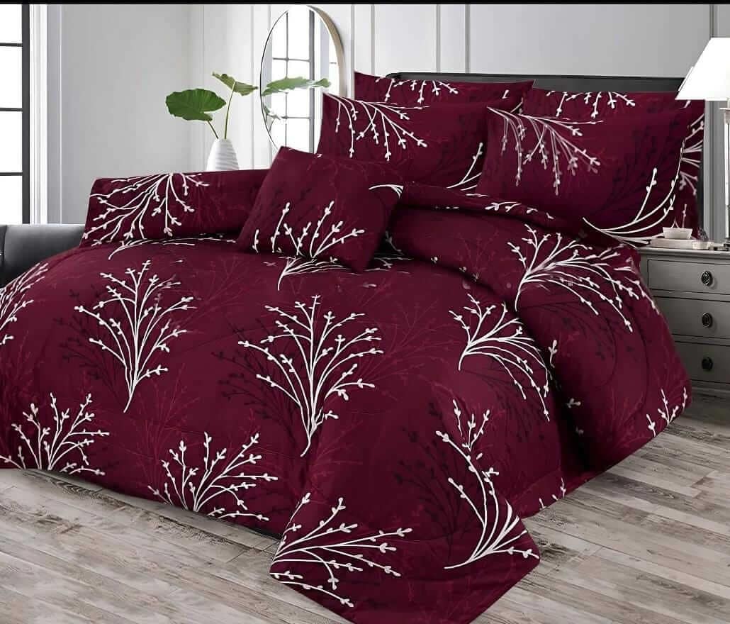 maroon floral duvet cover
