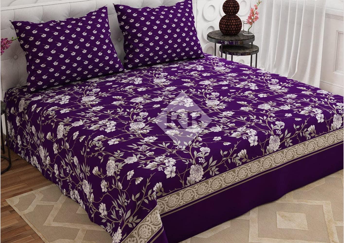 purple pure Cotton bedsheets