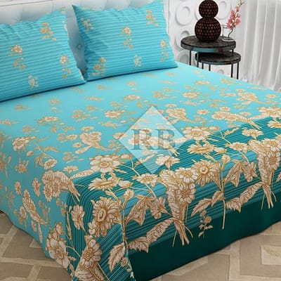 sky-blue cotton bedsheets