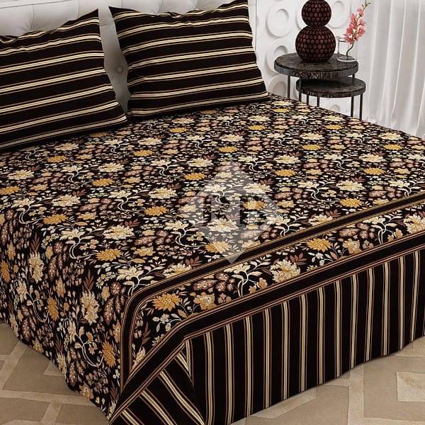 black golden pure cotton bedsheet