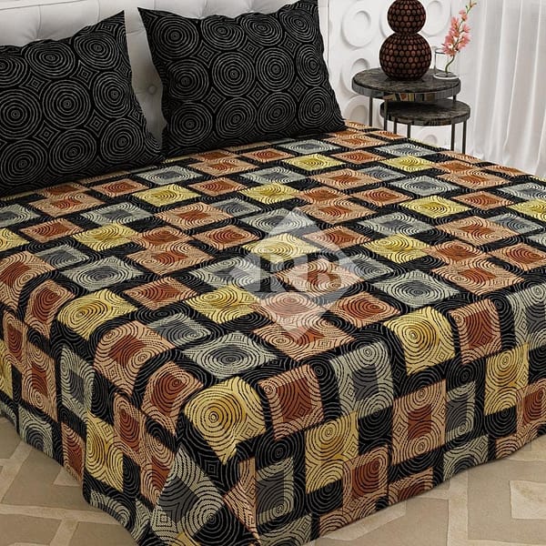 Abstract printed cotton bedsheet