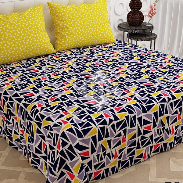 geometric printed cotton bedsheet