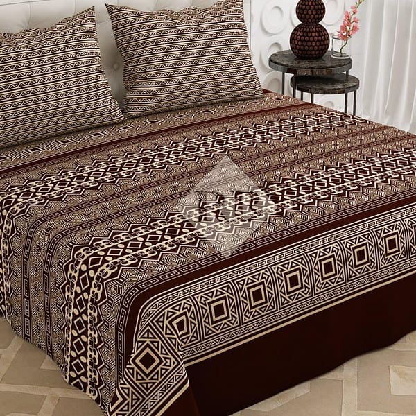 brown ethnic bed sheet