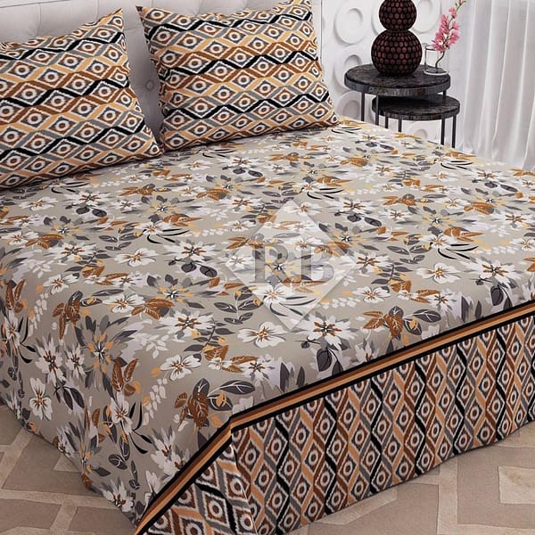 warm floral printed cotton bed sheet